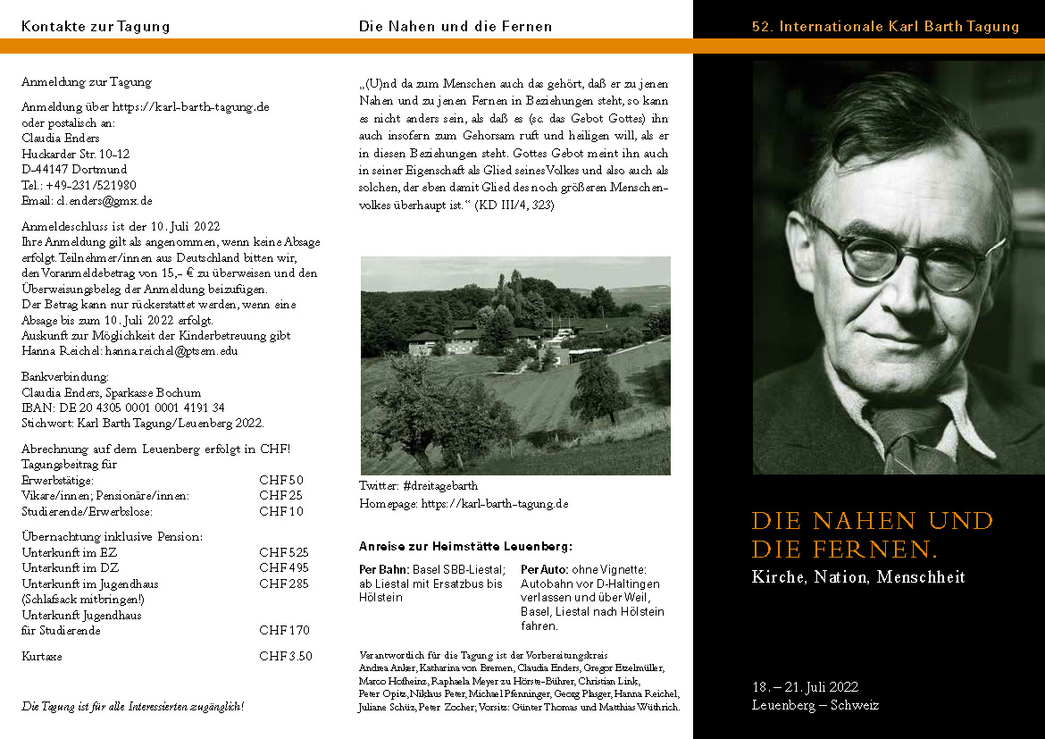 52. Internationale Karl-Barth-Tagung