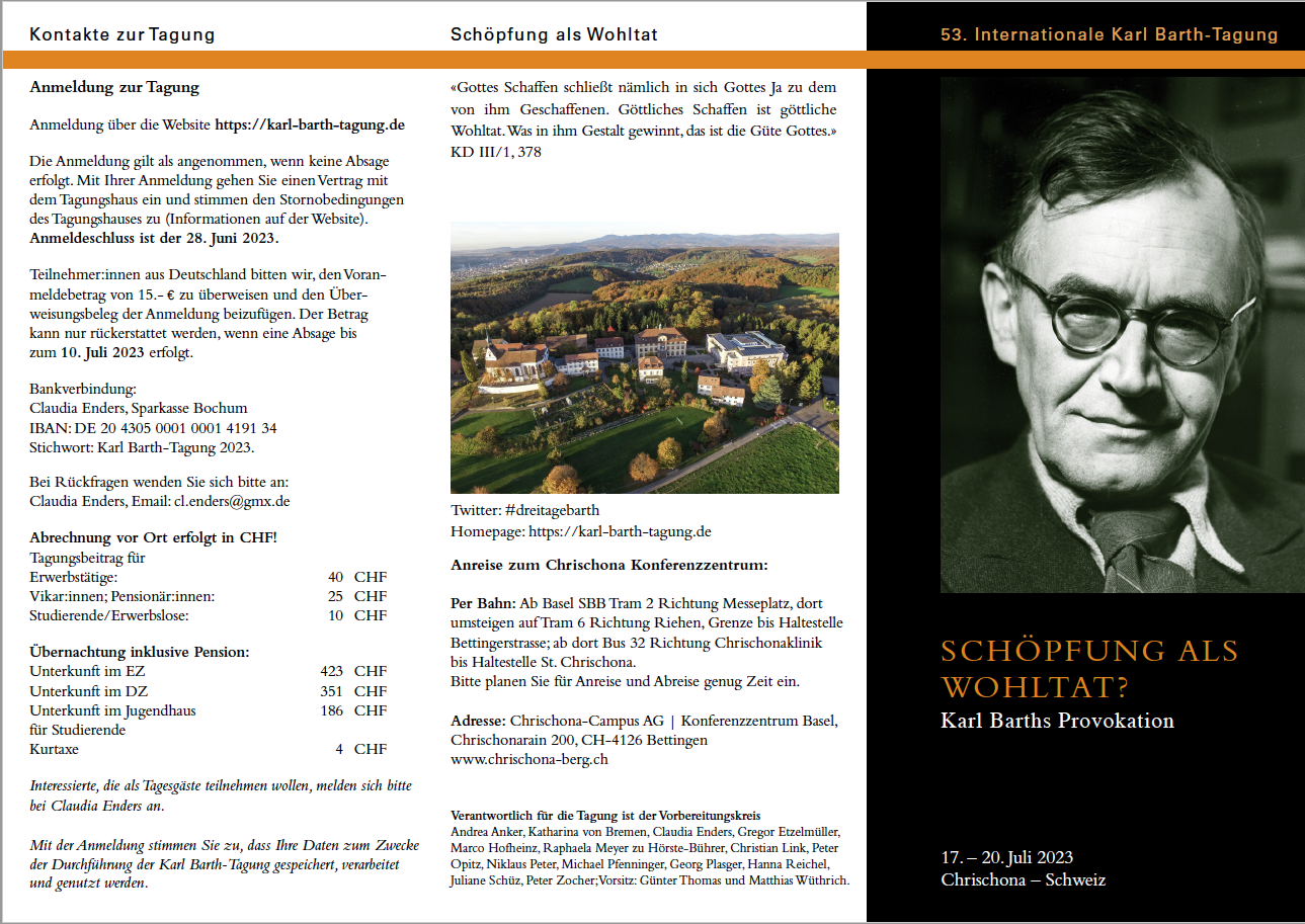 52. Internationale Karl-Barth-Tagung